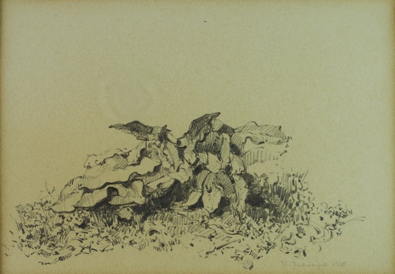 1938 - Panorama di Orvieto (studio per le foglie di vite)